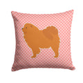 Chow Chow Checkerboard Pink Decorative Throw Pillow 14x14 Indoor Outdoor Accent Cushion, Fabric Cover with Insert for Sofa, Bed, Porch & Living Room