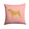 Shar Pei Merry Checkerboard Pink Decorative Throw Pillow 14x14 Indoor Outdoor Accent Cushion, Fabric Cover with Insert for Sofa, Bed, Porch & Living Room