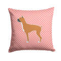 Boxer Checkerboard Pink Decorative Throw Pillow 14x14 Indoor Outdoor Accent Cushion, Fabric Cover with Insert for Sofa, Bed, Porch & Living Room