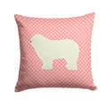 Komondor Checkerboard Pink Decorative Throw Pillow 14x14 Indoor Outdoor Accent Cushion, Fabric Cover with Insert for Sofa, Bed, Porch & Living Room