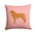 Leonberger Checkerboard Pink Decorative Throw Pillow 14x14 Indoor Outdoor Accent Cushion, Fabric Cover with Insert for Sofa, Bed, Porch & Living Room