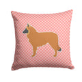 Belgian Shepherd Checkerboard Pink Decorative Throw Pillow 14x14 Indoor Outdoor Accent Cushion, Fabric Cover with Insert for Sofa, Bed, Porch & Living Room
