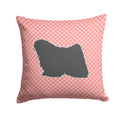 Puli Checkerboard Pink Decorative Throw Pillow 14x14 Indoor Outdoor Accent Cushion, Fabric Cover with Insert for Sofa, Bed, Porch & Living Room