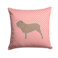 Neapolitan Mastiff Checkerboard Pink Decorative Throw Pillow 14x14 Indoor Outdoor Accent Cushion, Fabric Cover with Insert for Sofa, Bed, Porch & Living Room
