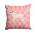 Dogo Argentino Checkerboard Pink Decorative Throw Pillow 14x14 Indoor Outdoor Accent Cushion, Fabric Cover with Insert for Sofa, Bed, Porch & Living Room