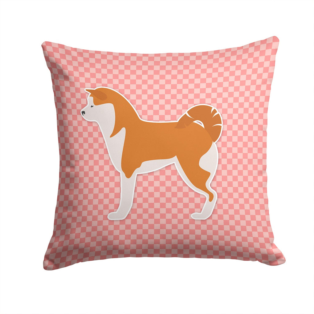 Akita Checkerboard Pink Decorative Throw Pillow 14x14 Indoor Outdoor Accent Cushion, Fabric Cover with Insert for Sofa, Bed, Porch & Living Room