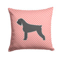 Giant Schnauzer Checkerboard Pink Decorative Throw Pillow 14x14 Indoor Outdoor Accent Cushion, Fabric Cover with Insert for Sofa, Bed, Porch & Living Room