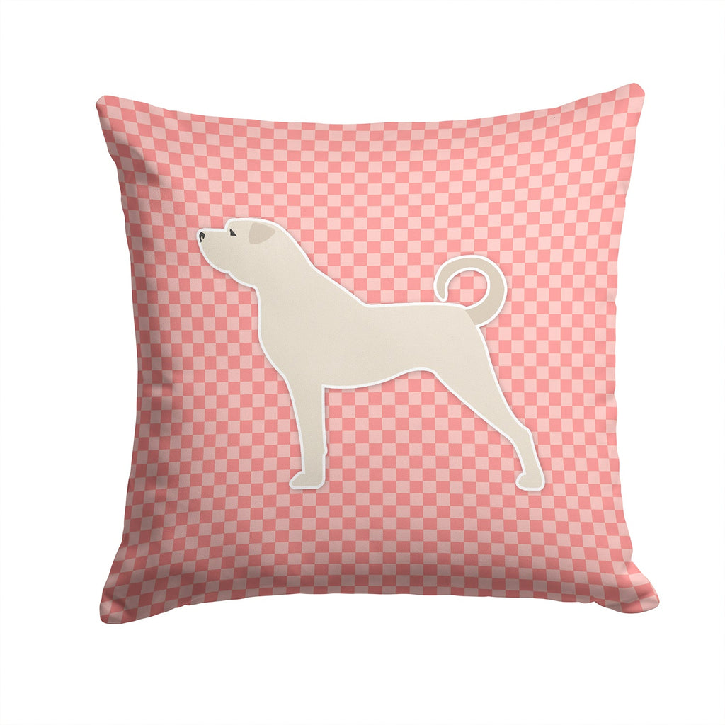 Anatolian Shepherd Checkerboard Pink Decorative Throw Pillow 14x14 Indoor Outdoor Accent Cushion, Fabric Cover with Insert for Sofa, Bed, Porch & Living Room