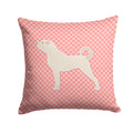 Anatolian Shepherd Checkerboard Pink Decorative Throw Pillow 14x14 Indoor Outdoor Accent Cushion, Fabric Cover with Insert for Sofa, Bed, Porch & Living Room