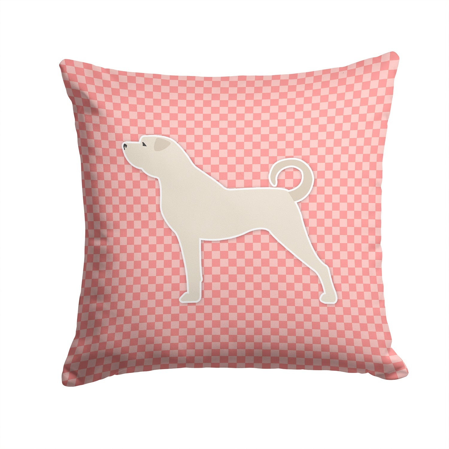 Anatolian Shepherd Checkerboard Pink Decorative Throw Pillow 14x14 Indoor Outdoor Accent Cushion, Fabric Cover with Insert for Sofa, Bed, Porch & Living Room