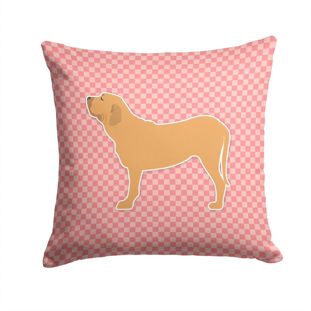 Fila Brasileiro Checkerboard Pink Decorative Throw Pillow 14x14 Indoor Outdoor Accent Cushion, Fabric Cover with Insert for Sofa, Bed, Porch & Living Room