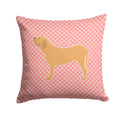 Fila Brasileiro Checkerboard Pink Decorative Throw Pillow 14x14 Indoor Outdoor Accent Cushion, Fabric Cover with Insert for Sofa, Bed, Porch & Living Room