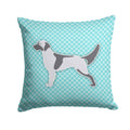 English Setter  Checkerboard Blue Decorative Throw Pillow 14x14 Indoor Outdoor Accent Cushion, Fabric Cover with Insert for Sofa, Bed, Porch & Living Room