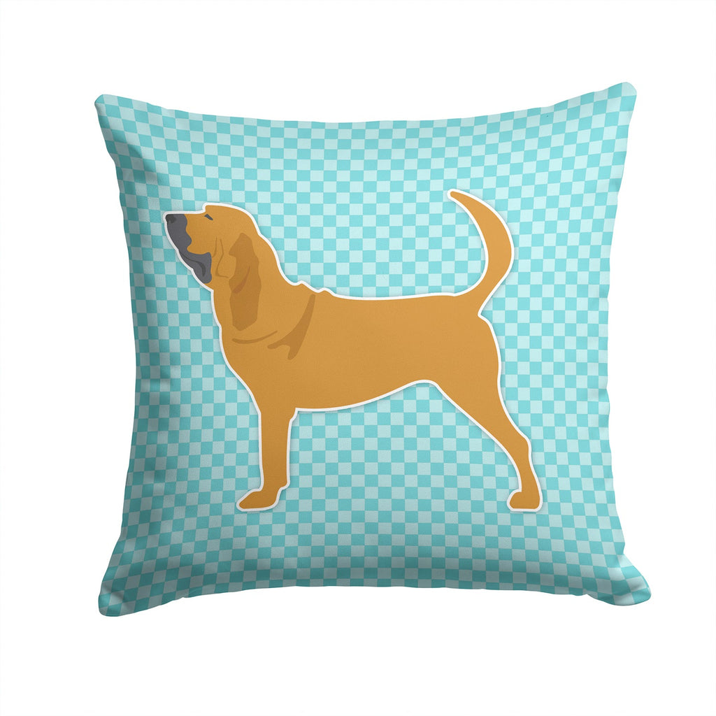 Bloodhound  Checkerboard Blue Decorative Throw Pillow 14x14 Indoor Outdoor Accent Cushion, Fabric Cover with Insert for Sofa, Bed, Porch & Living Room