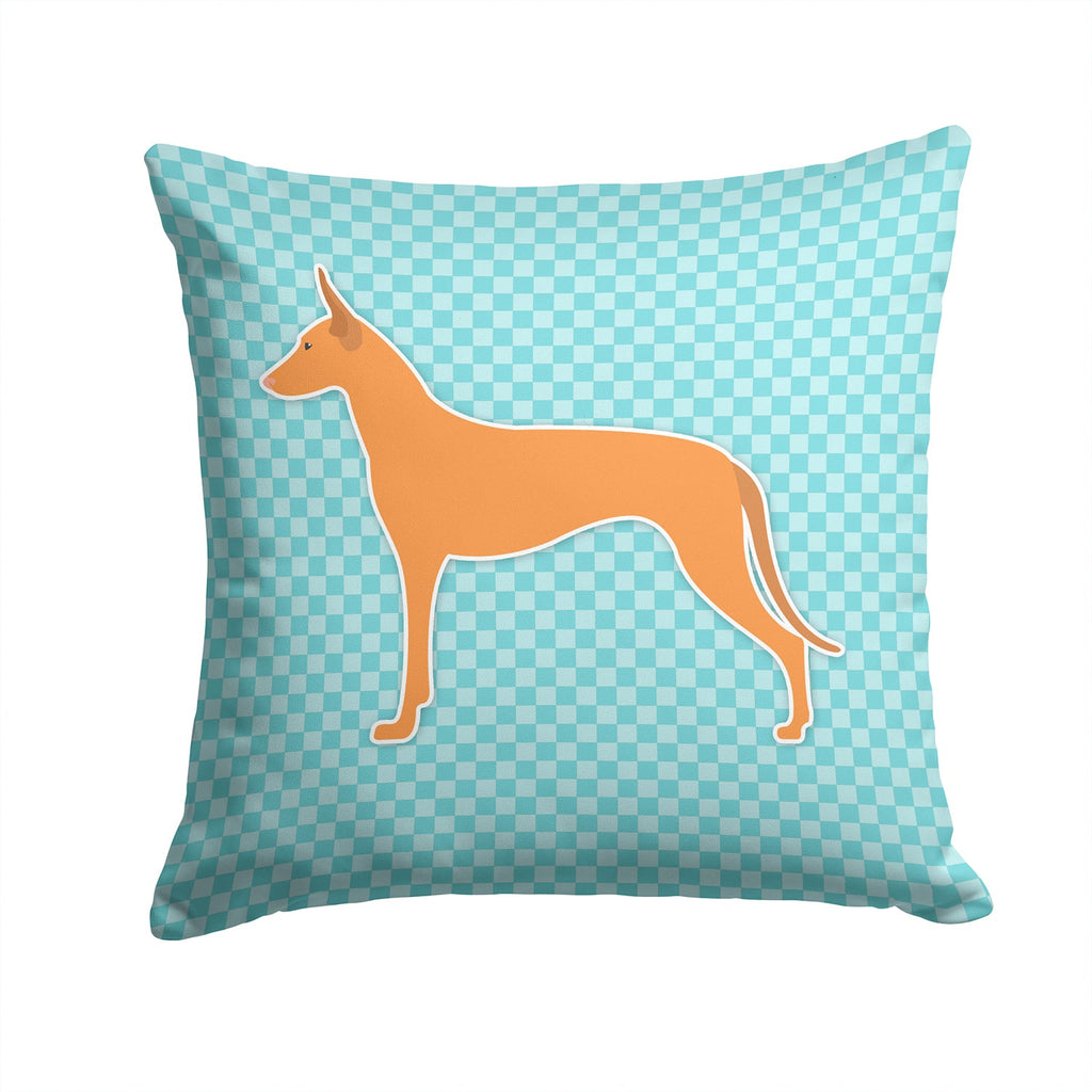 Pharaoh Hound  Checkerboard Blue Decorative Throw Pillow 14x14 Indoor Outdoor Accent Cushion, Fabric Cover with Insert for Sofa, Bed, Porch & Living Room