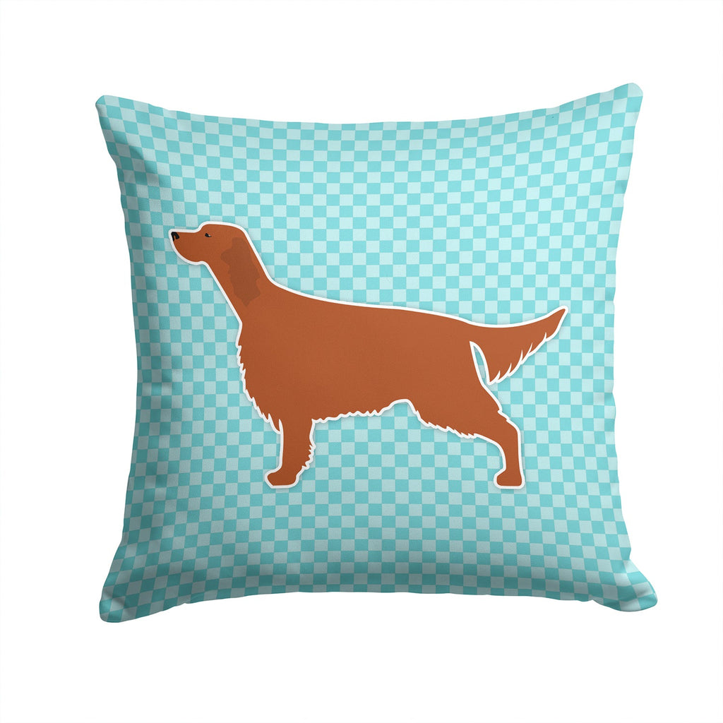 Irish Setter  Checkerboard Blue Decorative Throw Pillow 14x14 Indoor Outdoor Accent Cushion, Fabric Cover with Insert for Sofa, Bed, Porch & Living Room
