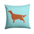 Irish Setter  Checkerboard Blue Decorative Throw Pillow 14x14 Indoor Outdoor Accent Cushion, Fabric Cover with Insert for Sofa, Bed, Porch & Living Room