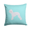 Bedlington Terrier  Checkerboard Blue Decorative Throw Pillow 14x14 Indoor Outdoor Accent Cushion, Fabric Cover with Insert for Sofa, Bed, Porch & Living Room
