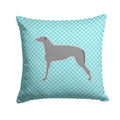 Scottish Deerhound  Checkerboard Blue Decorative Throw Pillow 14x14 Indoor Outdoor Accent Cushion, Fabric Cover with Insert for Sofa, Bed, Porch & Living Room