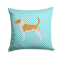 American Foxhound  Checkerboard Blue Decorative Throw Pillow 14x14 Indoor Outdoor Accent Cushion, Fabric Cover with Insert for Sofa, Bed, Porch & Living Room