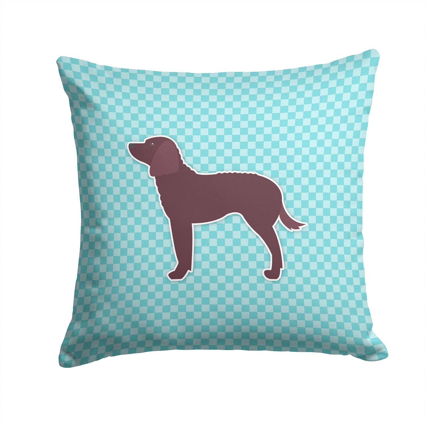 American Water Spaniel  Checkerboard Blue Decorative Throw Pillow 14x14 Indoor Outdoor Accent Cushion, Fabric Cover with Insert for Sofa, Bed, Porch & Living Room
