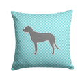 Irish Wolfhound  Checkerboard Blue Decorative Throw Pillow 14x14 Indoor Outdoor Accent Cushion, Fabric Cover with Insert for Sofa, Bed, Porch & Living Room