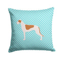 Greyhound  Checkerboard Blue Decorative Throw Pillow 14x14 Indoor Outdoor Accent Cushion, Fabric Cover with Insert for Sofa, Bed, Porch & Living Room