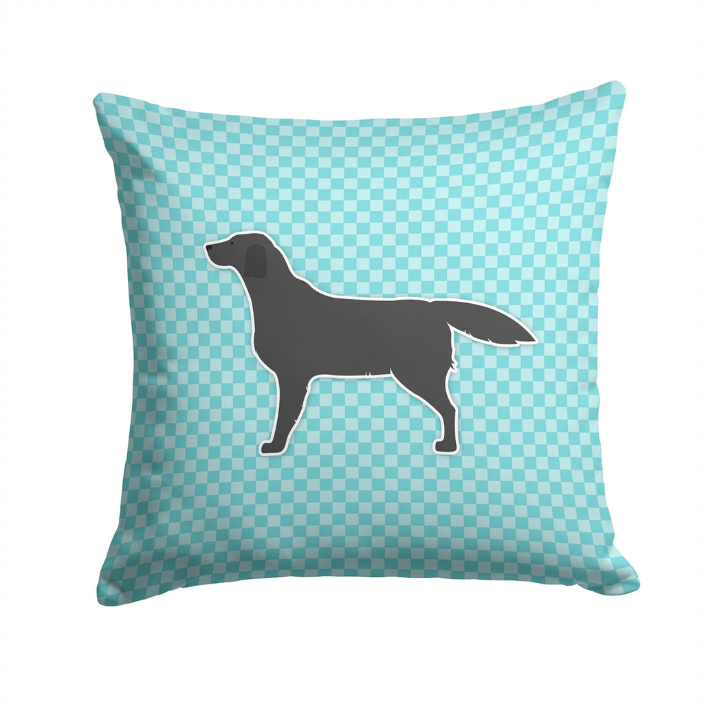 Black Labrador Retriever  Checkerboard Blue Decorative Throw Pillow 14x14 Indoor Outdoor Accent Cushion, Fabric Cover with Insert for Sofa, Bed, Porch & Living Room