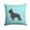 Briard Checkerboard Blue Decorative Throw Pillow 14x14 Indoor Outdoor Accent Cushion, Fabric Cover with Insert for Sofa, Bed, Porch & Living Room