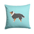 Sheltie/Shetland Sheepdog Checkerboard Blue Decorative Throw Pillow 14x14 Indoor Outdoor Accent Cushion, Fabric Cover with Insert for Sofa, Bed, Porch & Living Room