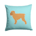 Brussels Griffon Checkerboard Blue Decorative Throw Pillow 14x14 Indoor Outdoor Accent Cushion, Fabric Cover with Insert for Sofa, Bed, Porch & Living Room