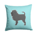 Affenpinscher Checkerboard Blue Decorative Throw Pillow 14x14 Indoor Outdoor Accent Cushion, Fabric Cover with Insert for Sofa, Bed, Porch & Living Room