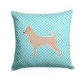 Chihuahua Checkerboard Blue Decorative Throw Pillow 14x14 Indoor Outdoor Accent Cushion, Fabric Cover with Insert for Sofa, Bed, Porch & Living Room