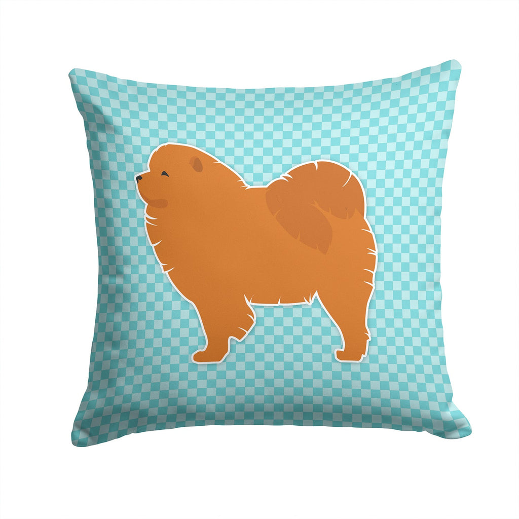 Chow Chow Checkerboard Blue Decorative Throw Pillow 14x14 Indoor Outdoor Accent Cushion, Fabric Cover with Insert for Sofa, Bed, Porch & Living Room