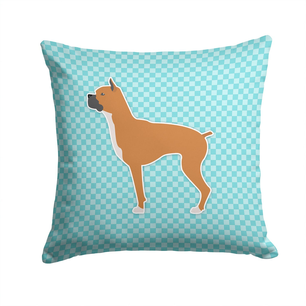 Boxer Checkerboard Blue Decorative Throw Pillow 14x14 Indoor Outdoor Accent Cushion, Fabric Cover with Insert for Sofa, Bed, Porch & Living Room
