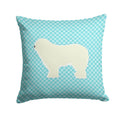 Komondor Checkerboard Blue Decorative Throw Pillow 14x14 Indoor Outdoor Accent Cushion, Fabric Cover with Insert for Sofa, Bed, Porch & Living Room