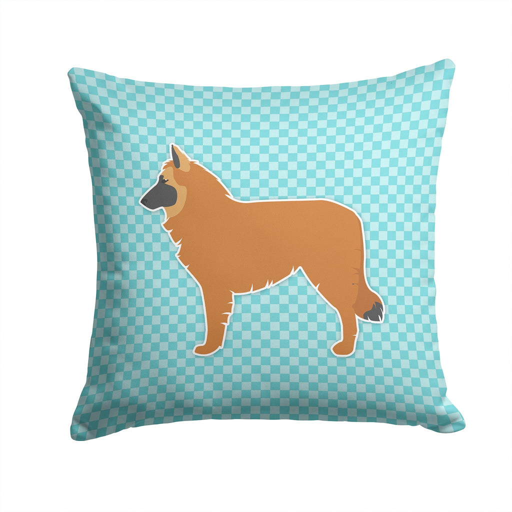 Belgian Shepherd Checkerboard Blue Decorative Throw Pillow 14x14 Indoor Outdoor Accent Cushion, Fabric Cover with Insert for Sofa, Bed, Porch & Living Room