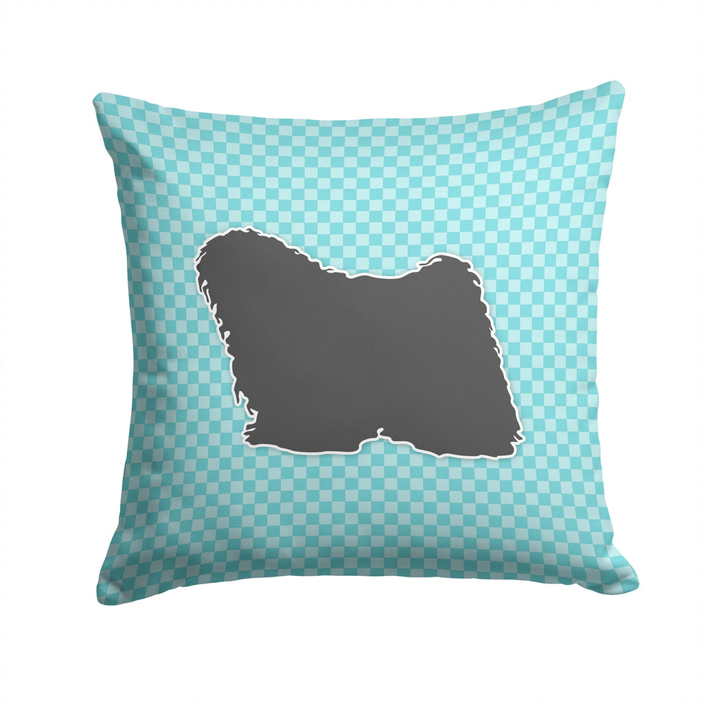 Puli Checkerboard Blue Decorative Throw Pillow 14x14 Indoor Outdoor Accent Cushion, Fabric Cover with Insert for Sofa, Bed, Porch & Living Room