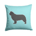 Newfoundland Checkerboard Blue Decorative Throw Pillow 14x14 Indoor Outdoor Accent Cushion, Fabric Cover with Insert for Sofa, Bed, Porch & Living Room