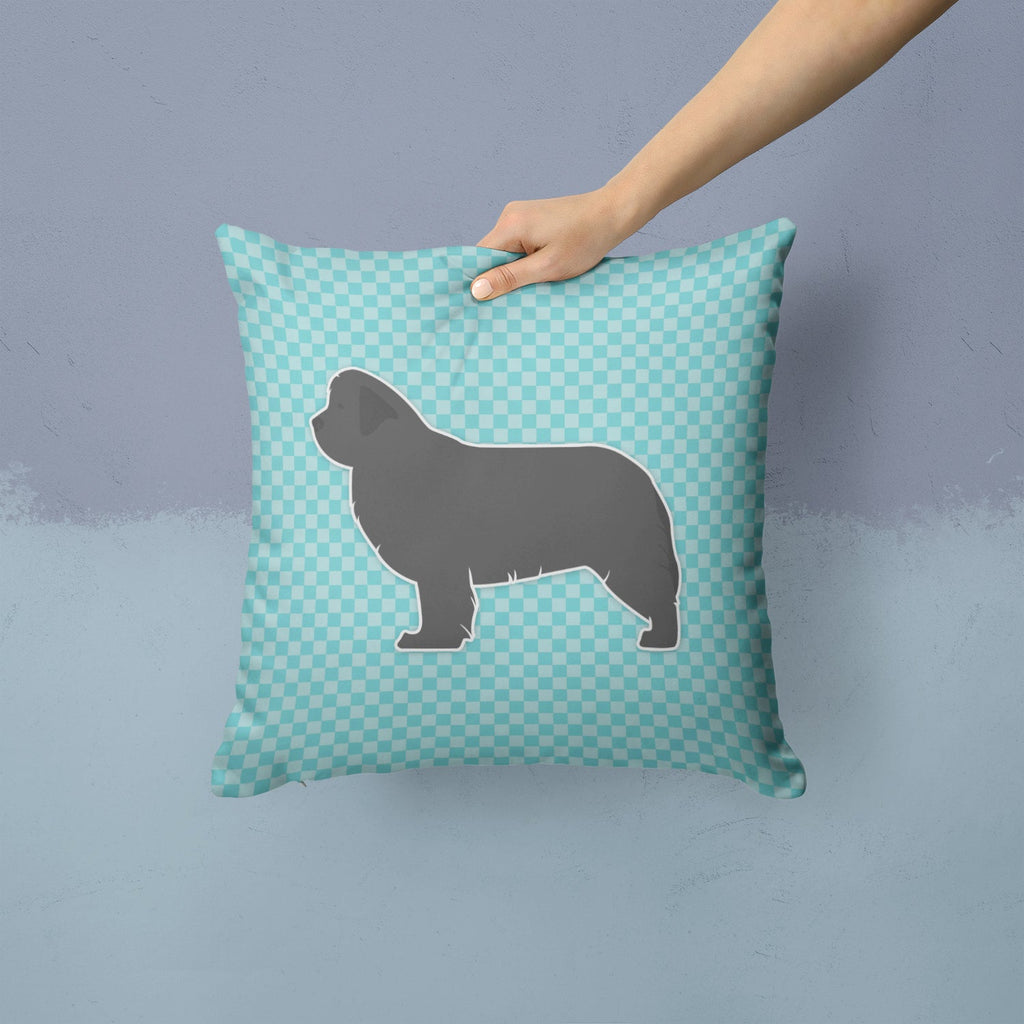 Newfoundland Checkerboard Blue Decorative Throw Pillow 14x14 Indoor Outdoor Accent Cushion, Fabric Cover with Insert for Sofa, Bed, Porch & Living Room