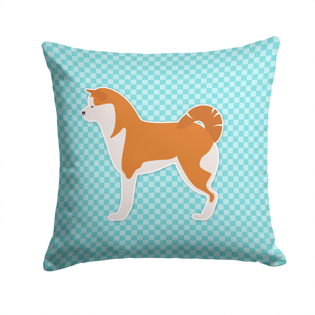 Akita Checkerboard Blue Decorative Throw Pillow 14x14 Indoor Outdoor Accent Cushion, Fabric Cover with Insert for Sofa, Bed, Porch & Living Room