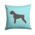 Giant Schnauzer Checkerboard Blue Decorative Throw Pillow 14x14 Indoor Outdoor Accent Cushion, Fabric Cover with Insert for Sofa, Bed, Porch & Living Room