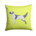 English Setter Checkerboard Green Decorative Throw Pillow 14x14 Indoor Outdoor Accent Cushion, Fabric Cover with Insert for Sofa, Bed, Porch & Living Room