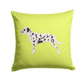 Dalmatian Checkerboard Green Decorative Throw Pillow 14x14 Indoor Outdoor Accent Cushion, Fabric Cover with Insert for Sofa, Bed, Porch & Living Room