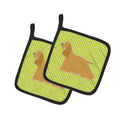 Cocker Spaniel Checkerboard Green Pot Holder Set of 2 Heat Resistant Quilted Hot Pads 7.5 x 7.5 Inch, Insulated Kitchen Trivets for Cooking & Baking