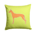 Pharaoh Hound Checkerboard Green Decorative Throw Pillow 14x14 Indoor Outdoor Accent Cushion, Fabric Cover with Insert for Sofa, Bed, Porch & Living Room