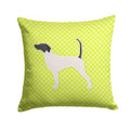 English Pointer Checkerboard Green Decorative Throw Pillow 14x14 Indoor Outdoor Accent Cushion, Fabric Cover with Insert for Sofa, Bed, Porch & Living Room