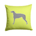 Scottish Deerhound Checkerboard Green Decorative Throw Pillow 14x14 Indoor Outdoor Accent Cushion, Fabric Cover with Insert for Sofa, Bed, Porch & Living Room