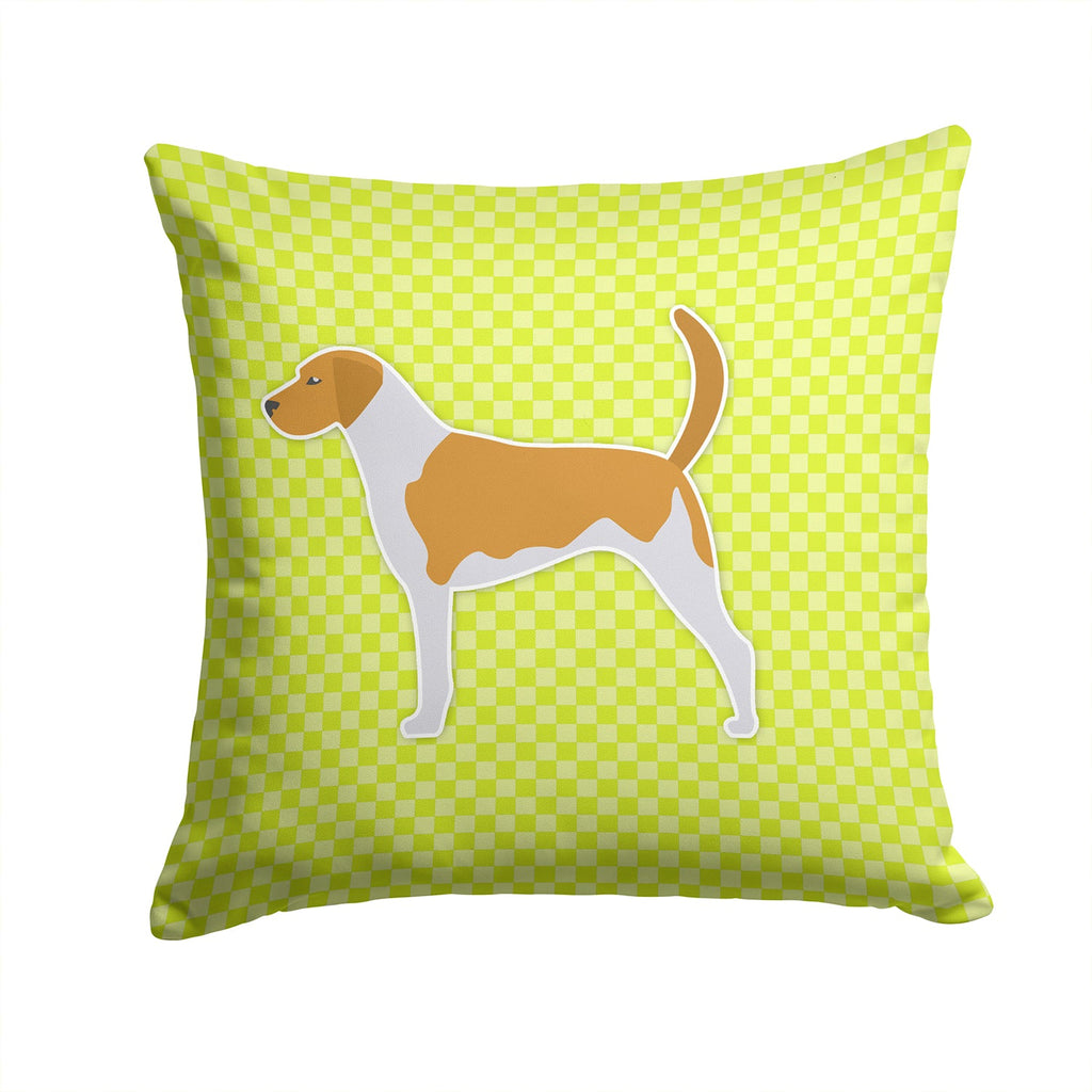 American Foxhound Checkerboard Green Decorative Throw Pillow 14x14 Indoor Outdoor Accent Cushion, Fabric Cover with Insert for Sofa, Bed, Porch & Living Room