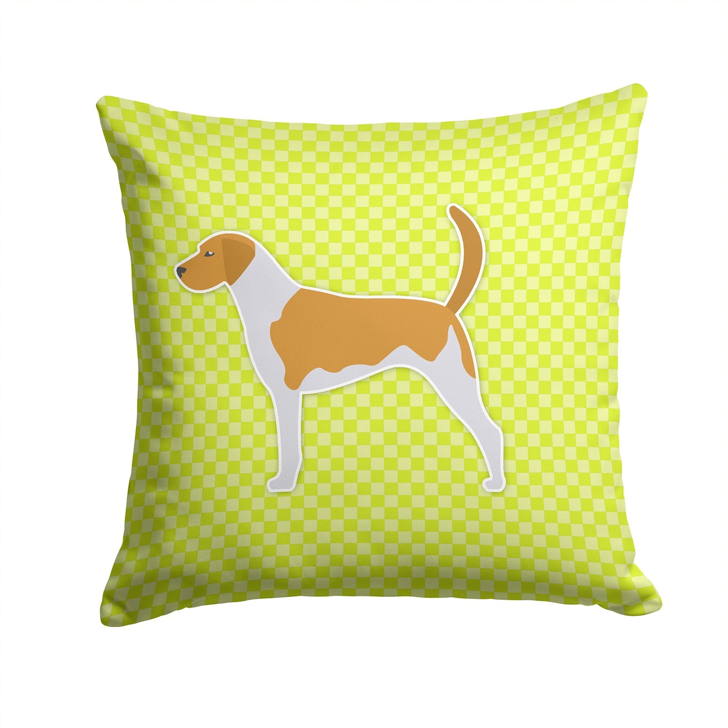American Foxhound Checkerboard Green Decorative Throw Pillow 14x14 Indoor Outdoor Accent Cushion, Fabric Cover with Insert for Sofa, Bed, Porch & Living Room